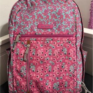 Vera Bradley Pink and Teal Floral Backpack